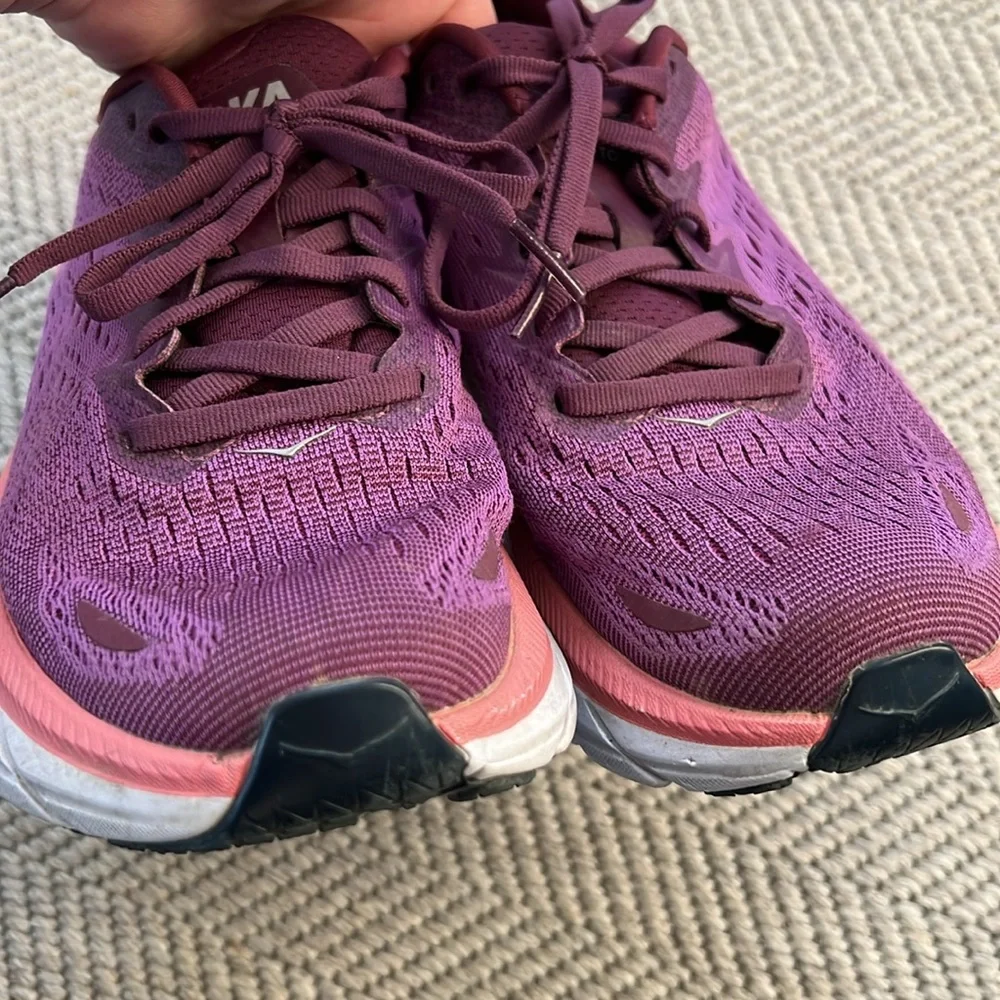 Hoka Purple Athletic Shoes with Cushioned Midsole